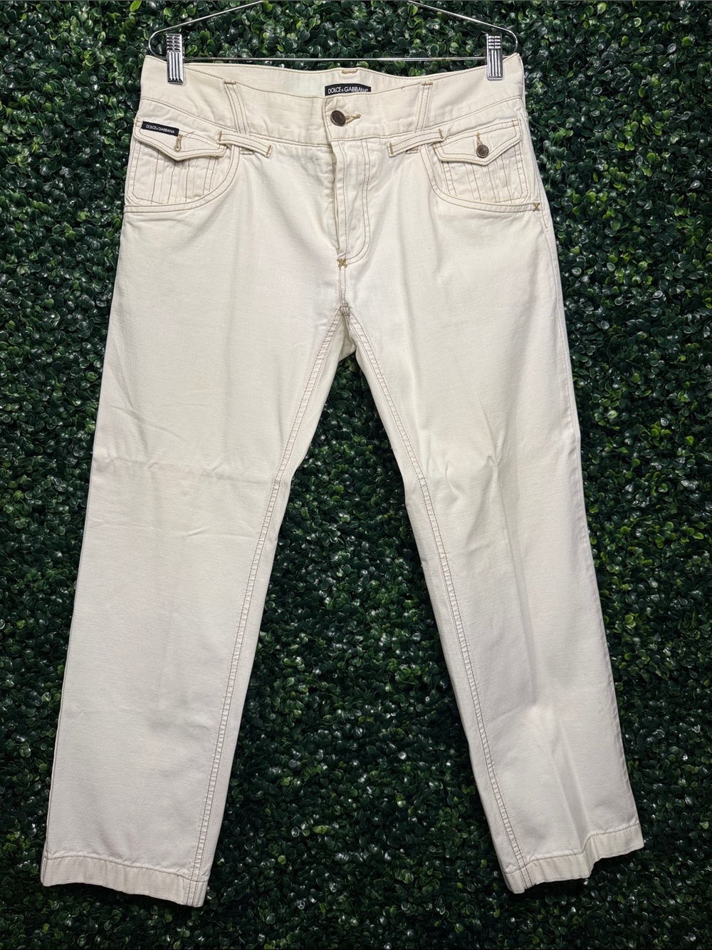 Dolce & Gabbana Men's Off-White Straight Jeans